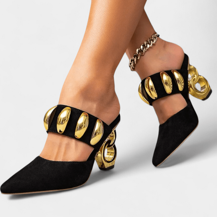 Signe | Sandaler med Metallisk Dekor