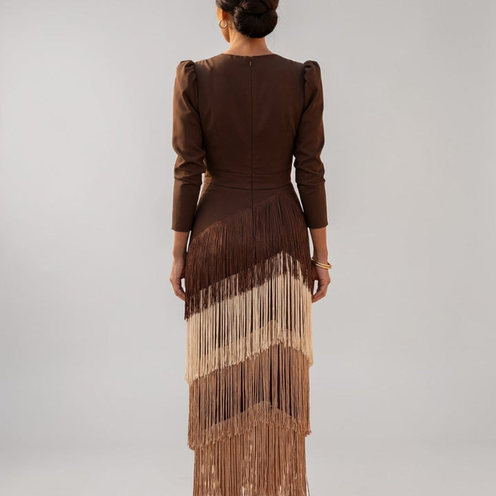 Sofia | Kjole med Fringed Detailing