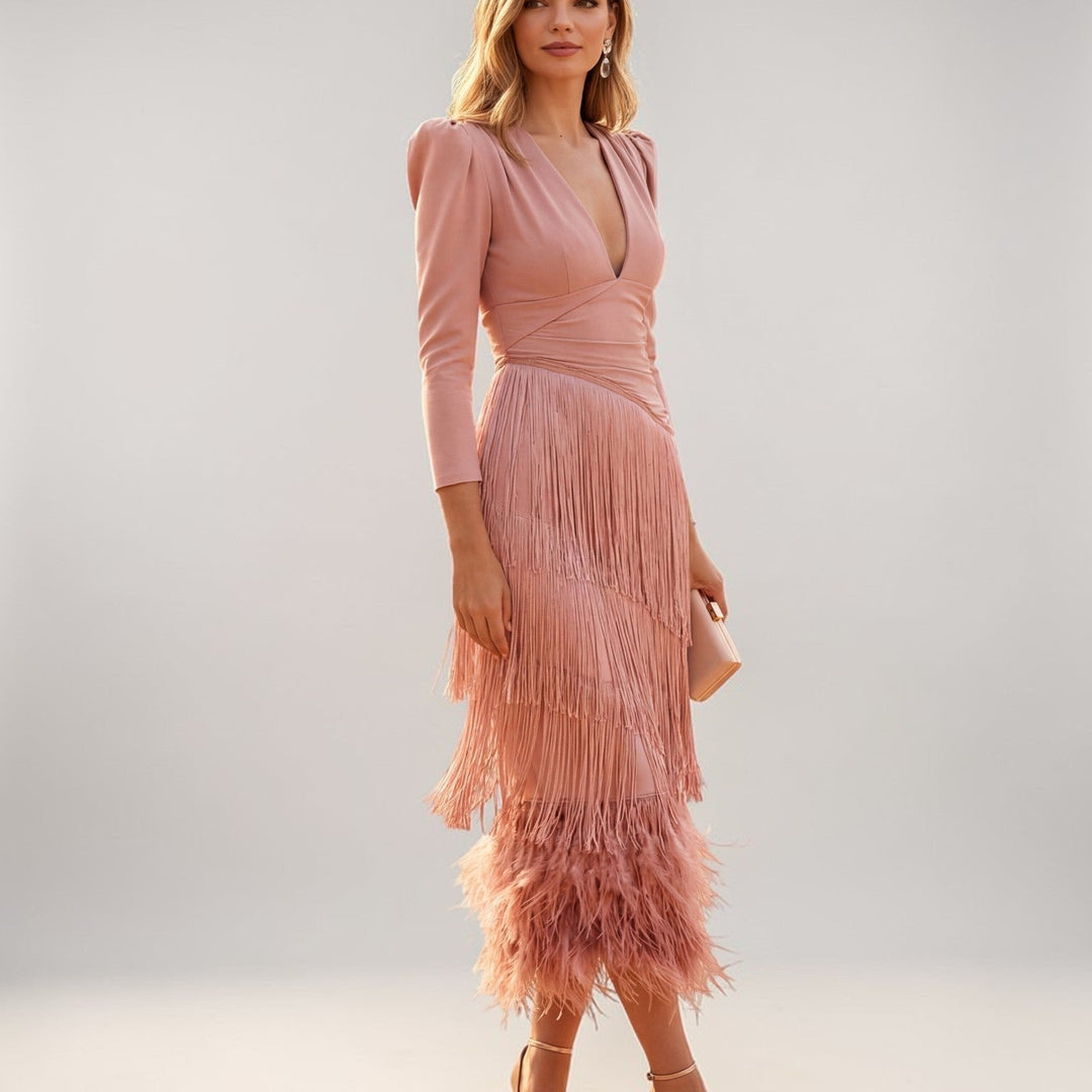 Sofia | Kjole med Fringed Detailing