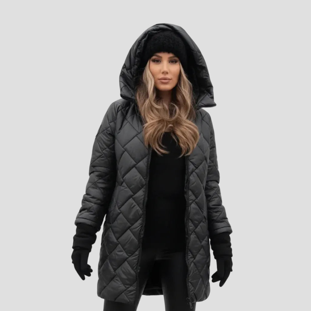 Bogna | Elegant quilted down jacket with hood