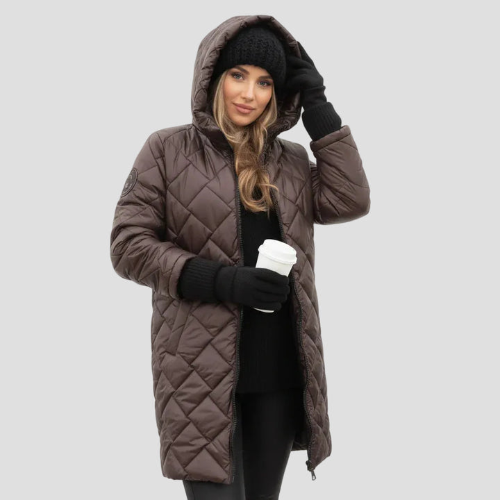 Bogna | Elegant quilted down jacket with hood