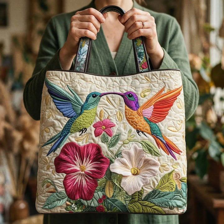 Håndtaske Taske - Kolibri og blomster