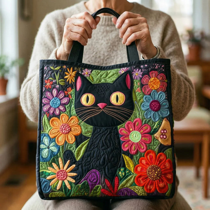 Håndtaske Taske - Design med magisk sort kat