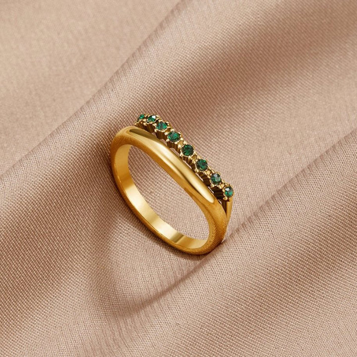 Lagdelt Ring i Smaragdgrøn