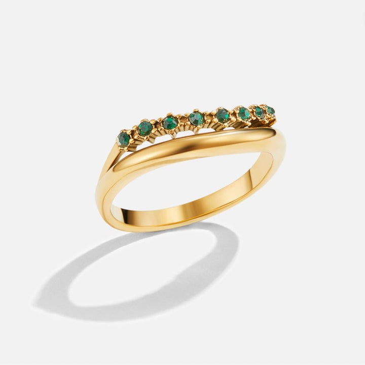 Lagdelt Ring i Smaragdgrøn