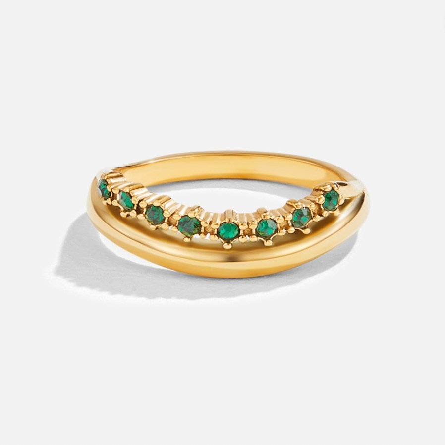 Lagdelt Ring i Smaragdgrøn