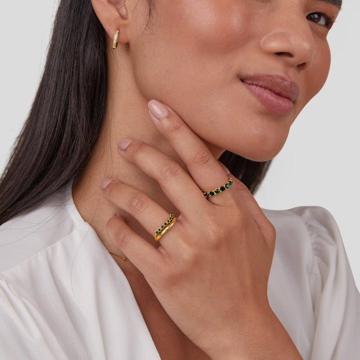 Lagdelt Ring i Smaragdgrøn