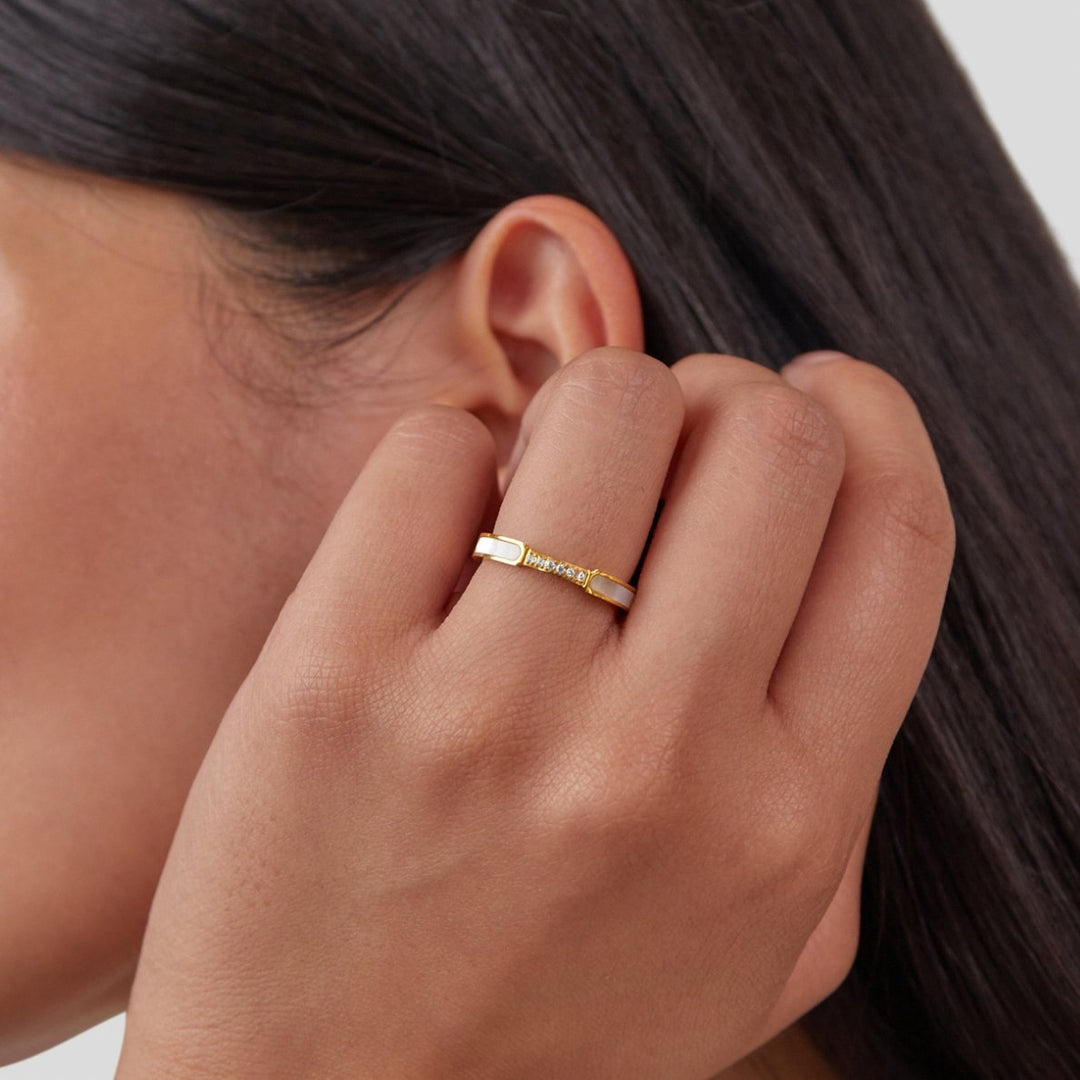 Perle-krystalring