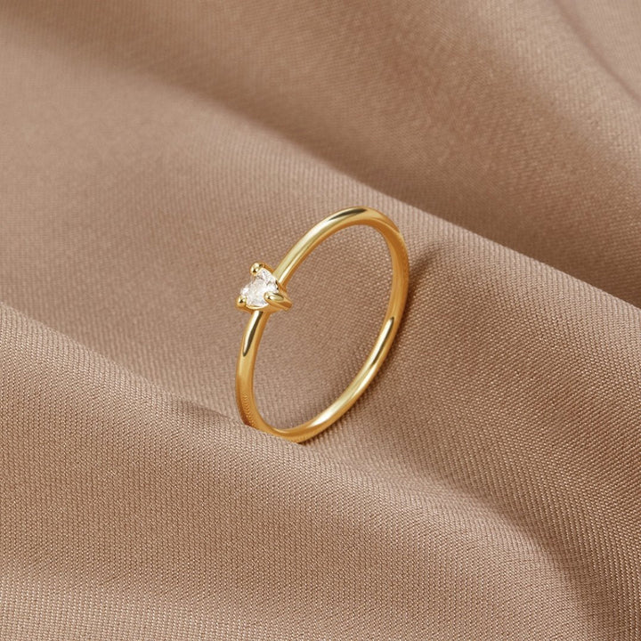 Krystal Hjerte Ring