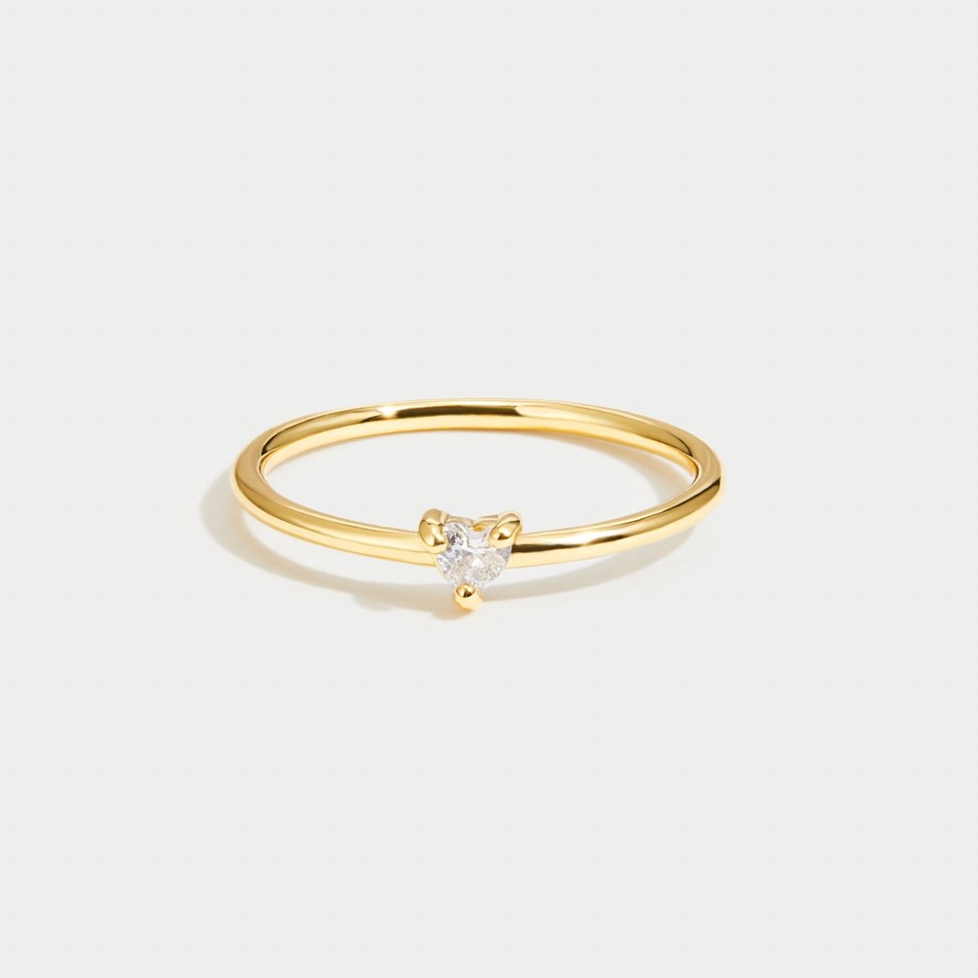 Krystal Hjerte Ring