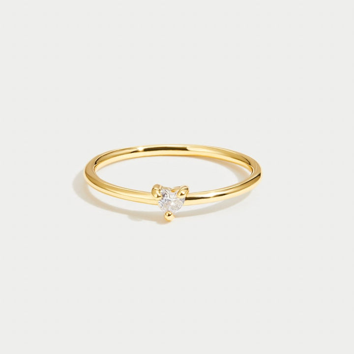 Krystal Hjerte Ring
