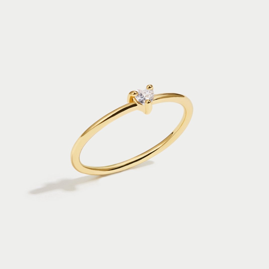 Krystal Hjerte Ring